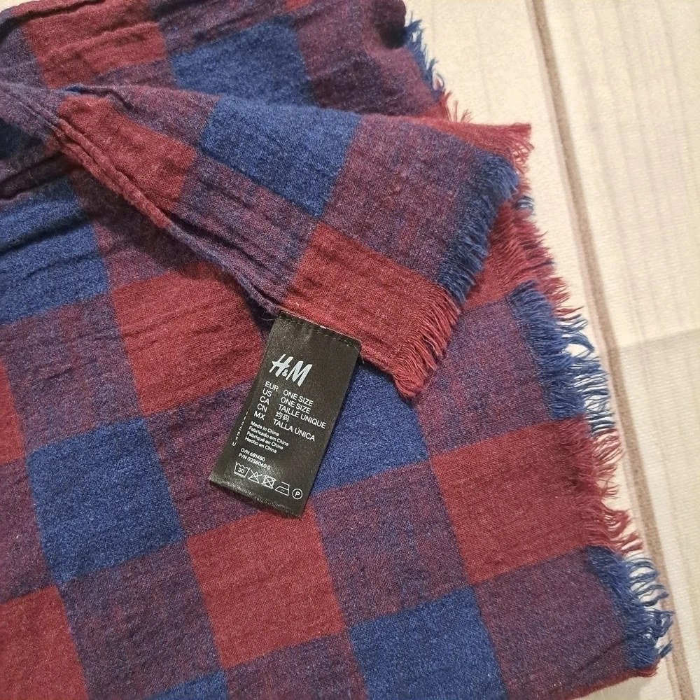 H&M Faded Look Plaid Scarf